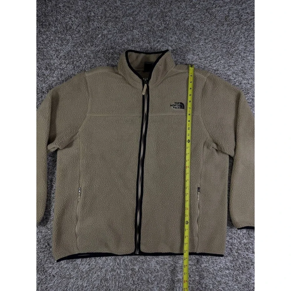 The North Face Peak Fleece Sherpa Full Zip Jacket Beige Men's Size 2XL